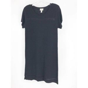 mo : vint Black Shirt Dress with Detail at Hem